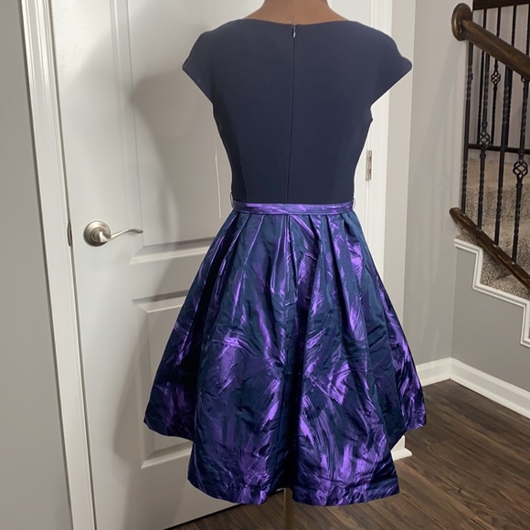 Theia Navy Blue & Purple Dress - Picture 5 of 7